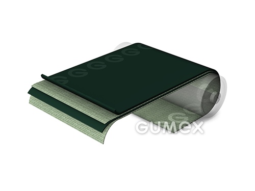 PU Förderband PV8/A/LR, 2-lagig, 1,3mm, Breite 500mm, FDA, antistatisch, -25°C/+90°C, dunkelgrün, 